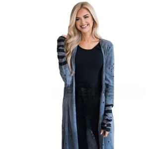 Reborn J Top Of The Line Distressed Duster Cardigan Size Medium